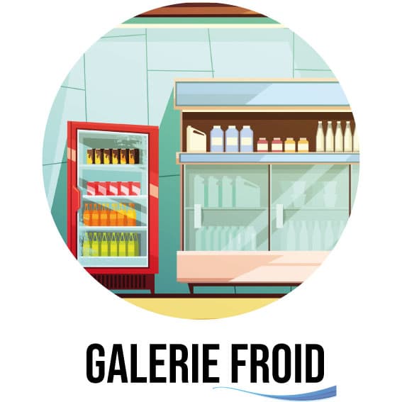 Dessin de la galerie de toutes les installations frigorifiques de la société SAFC
